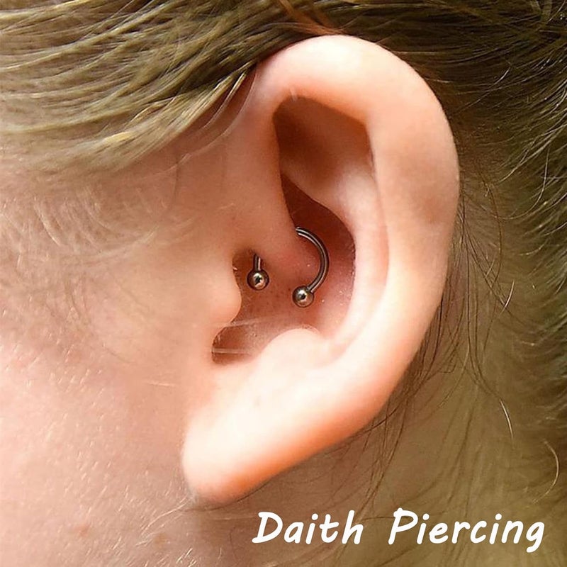 Earmark 7Pairs 6/7/8/9/10/12/14MM Surgical Steel Horseshoe Small Septum Rings Smiley Piercing Jewelry Circular Curved Barbell Piercing Hoops Set for Nose Nipple Nostril Cartilage Helix Daith Tragus Lip Eyebrow - Image 5